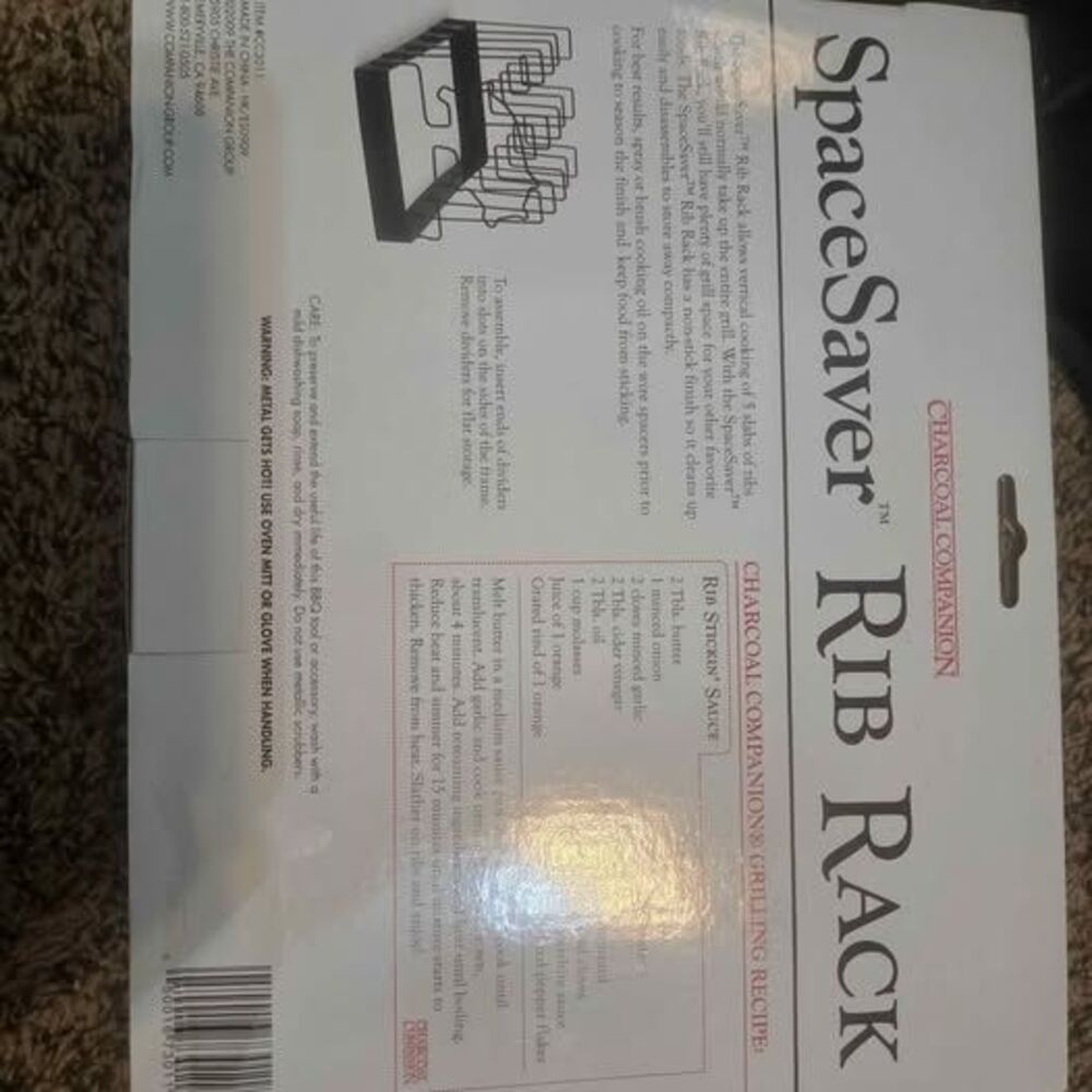 Charcoal Companion SpaceSaver Rib Rack - Picture 2 of 2